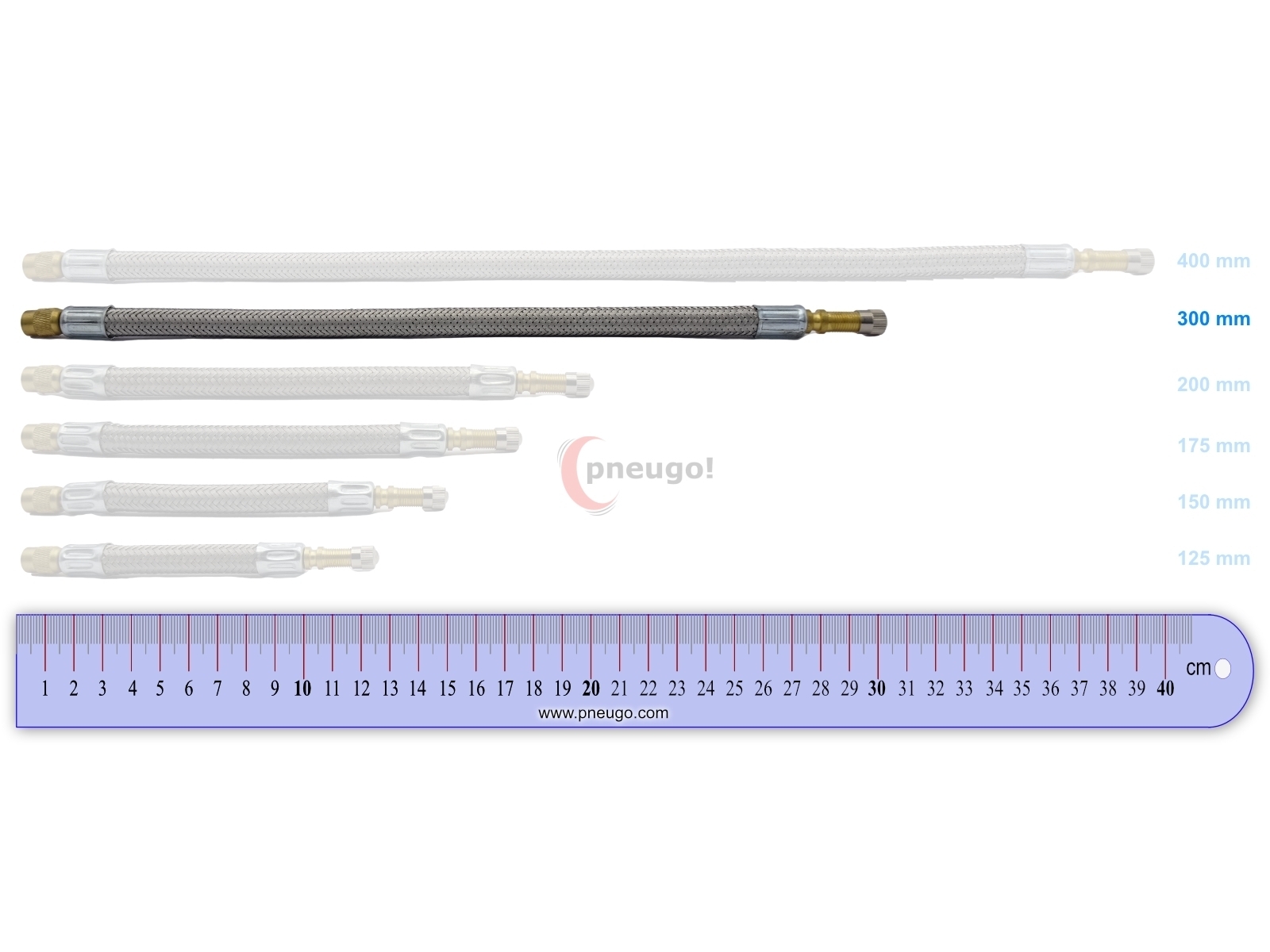 1 x  Stück hochflexible Ventilverlängerung Metallummantelung Länge: 300mm