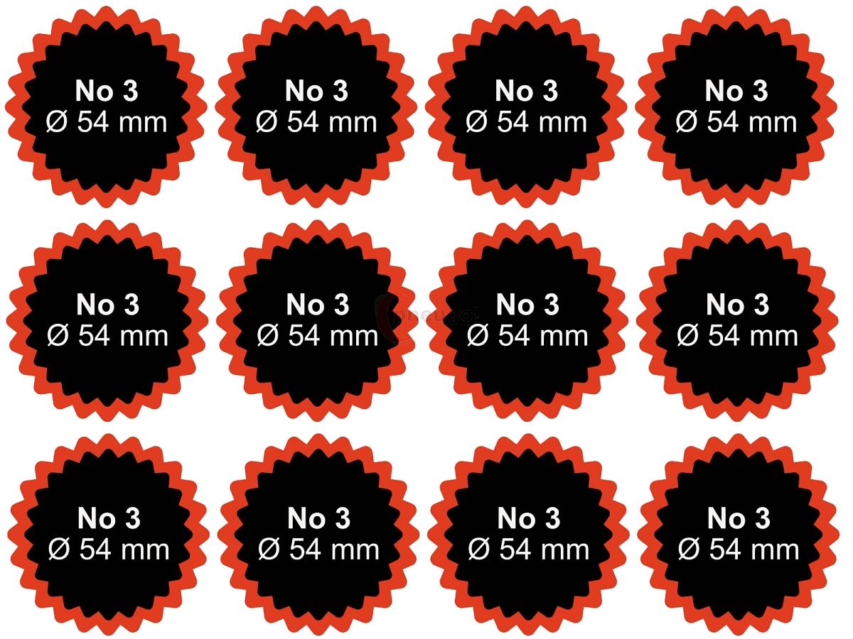 12 x Rema Tip-Top Schlauchflicken Nr. 3 Ø54mm Rotrand für Auto, Traktor, LKW