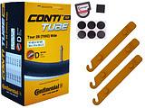 1x Fahrradschlauch Continental Tour 28 Wide 28 Zoll 47-622/62-622 Dunlop-Ventil 40mm +3x Conti Reifenheber +pneugo! Reparatur-Kit