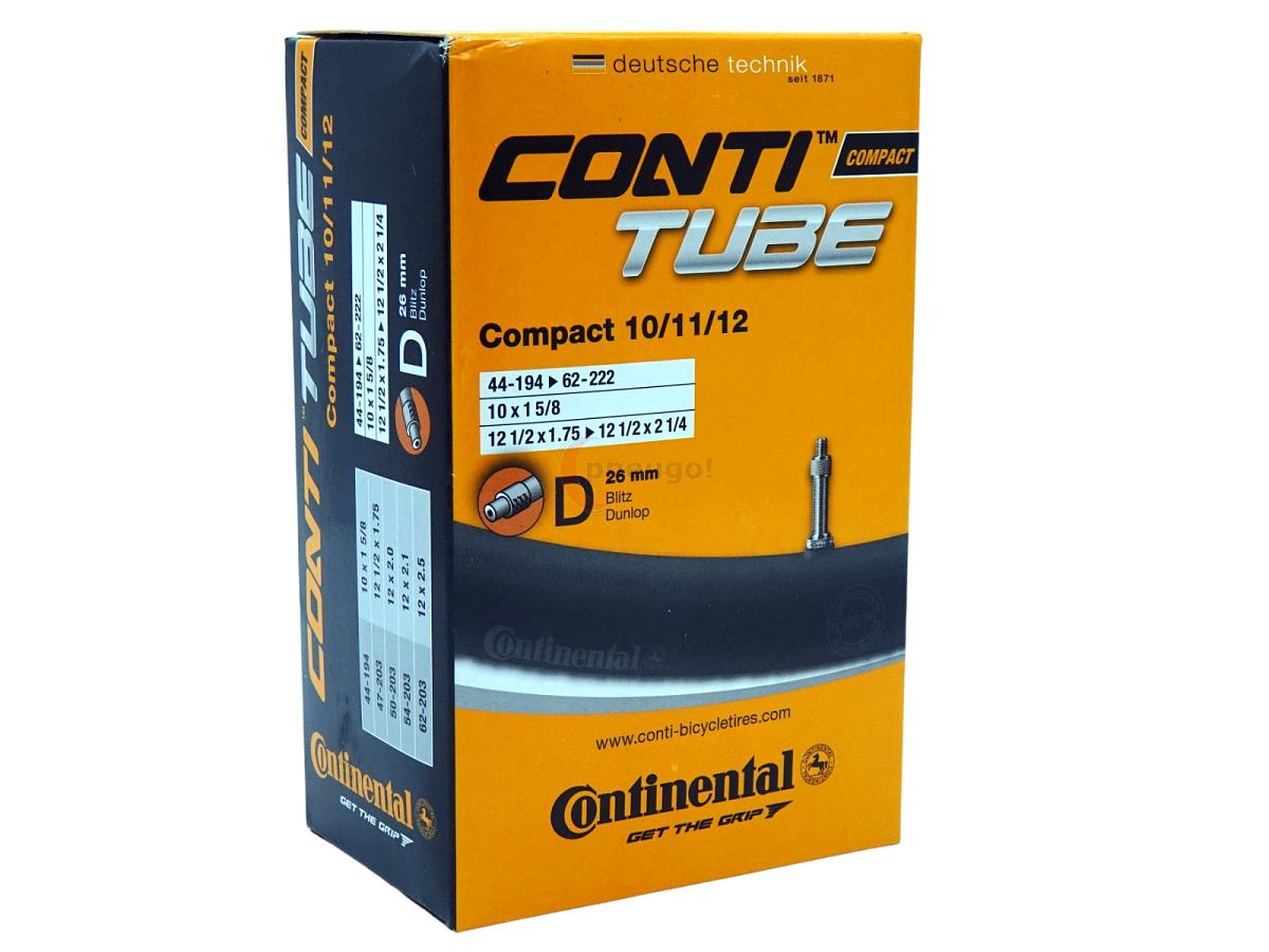 Fahrradschlauch Continental Compact 10/11/12 10-12 Zoll 44-194/62-222 Dunlop-Ventil 26mm