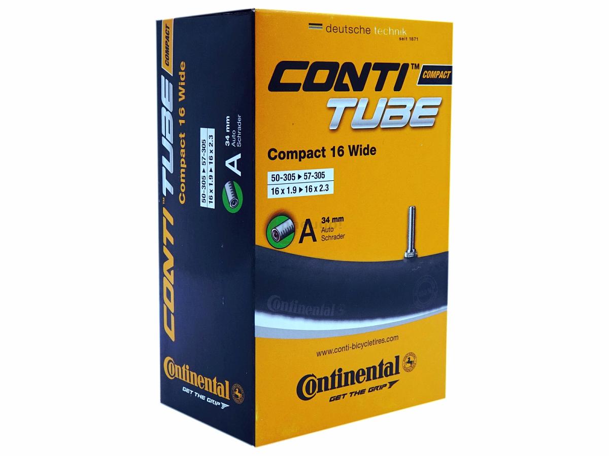 Fahrradschlauch Continental Compact 16 Wide 16 Zoll 50-305/57-305 Auto-Ventil 34mm