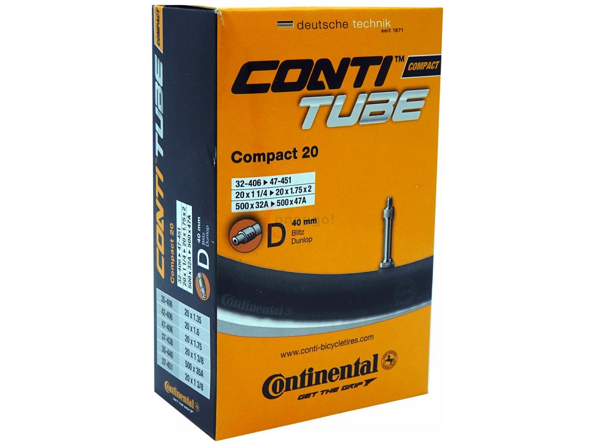 Fahrradschlauch Continental Compact 20 20 Zoll 32-451/47-451 Dunlop-Ventil 40mm