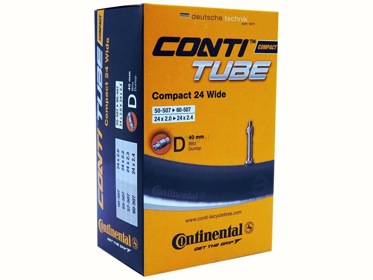 Fahrradschlauch Continental Compact 24 Wide 24 Zoll 50-507/60-507 Dunlop-Ventil 40mm