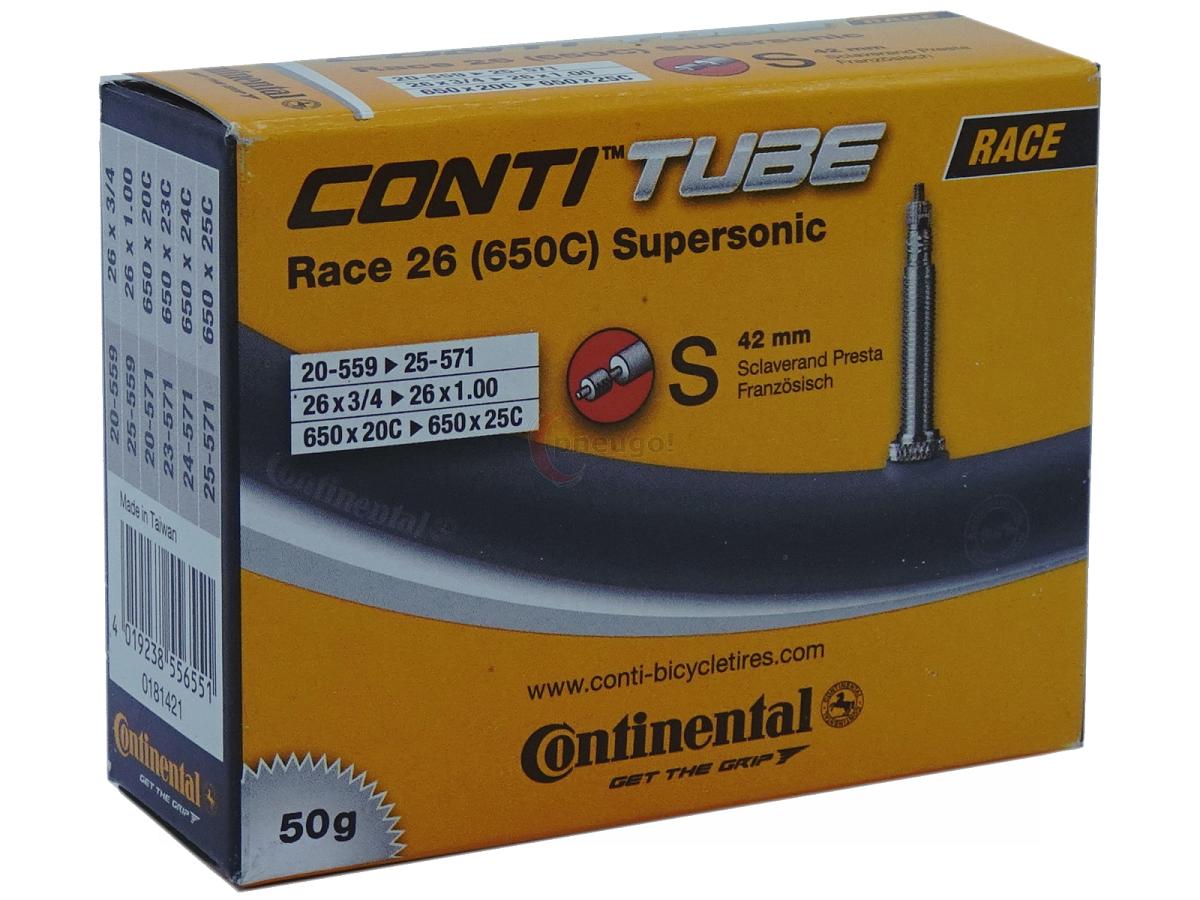 Fahrradschlauch Continental Race 26 Supersonic 26 Zoll 20-559/25-571 Sclaverand-Ventil 42mm