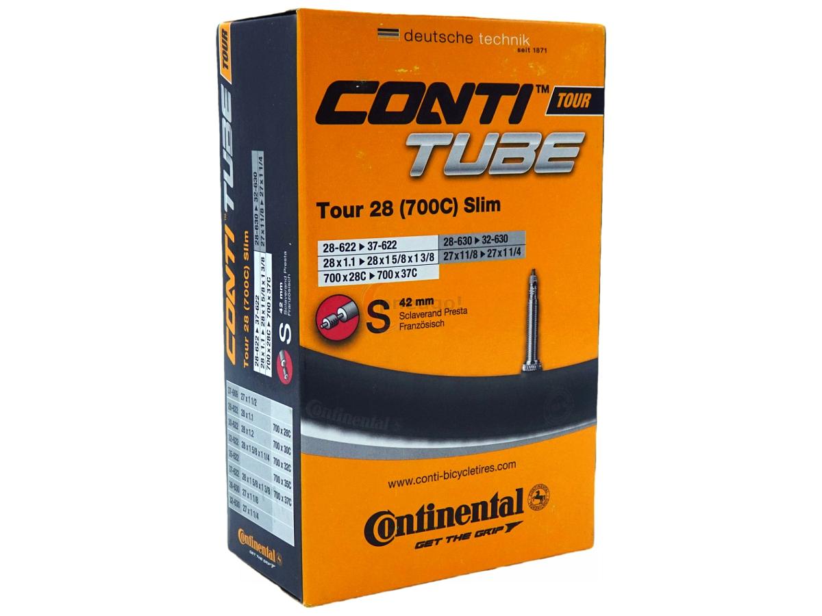 Fahrradschlauch Continental Tour 28 Slim 28 Zoll 28-622/37-622 Sclaverand-Ventil 42mm