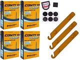 4x Fahrradschlauch Continental Race 26 Light 26 Zoll 20-559/25-571 Sclaverand-Ventil 60mm +3x Conti Reifenheber +pneugo! Reparatur-Kit