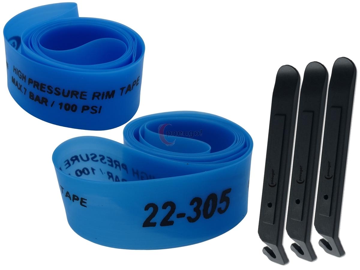 pneugo! Set 2 x Schwalbe Felgenband Super HP 16 Zoll 22-305 (Breite: 22mm Durchmesser: 305mm) + 3 Reifenheber