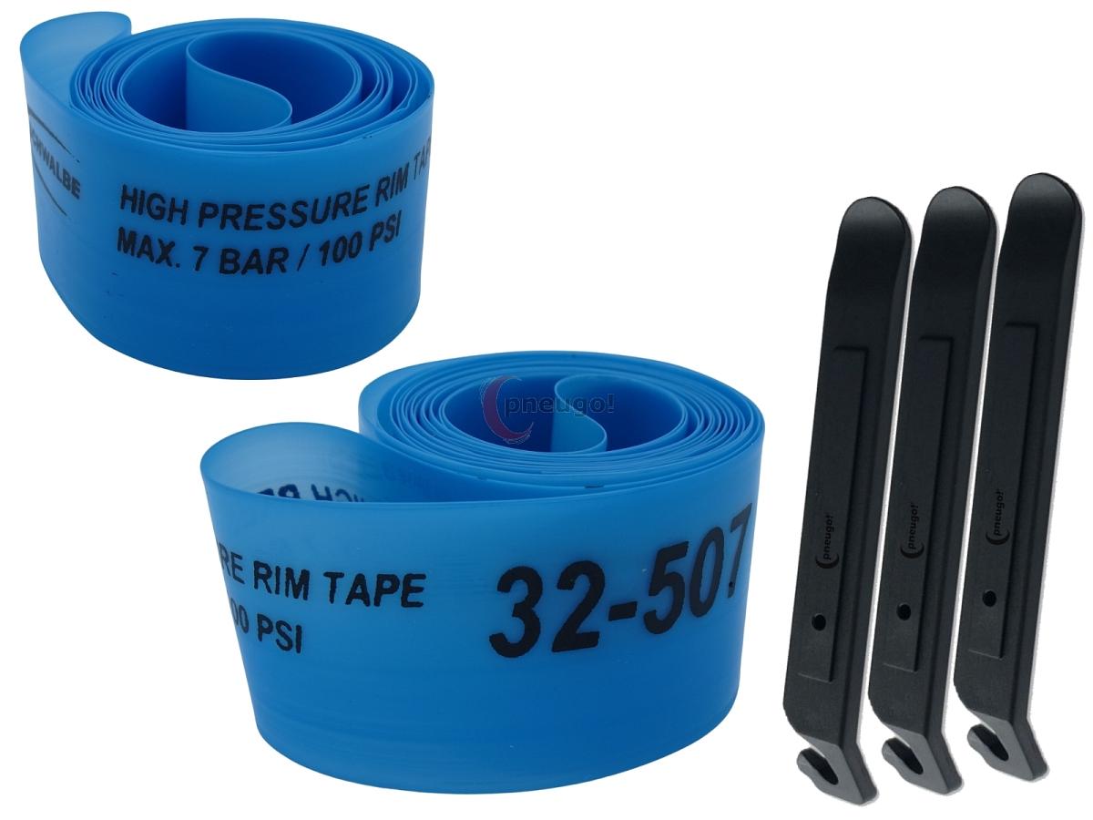 pneugo! Set 2 x Schwalbe Felgenband Super HP 24 Zoll 32-507 (B: 32mm D: 507mm) + 3 Reifenheber