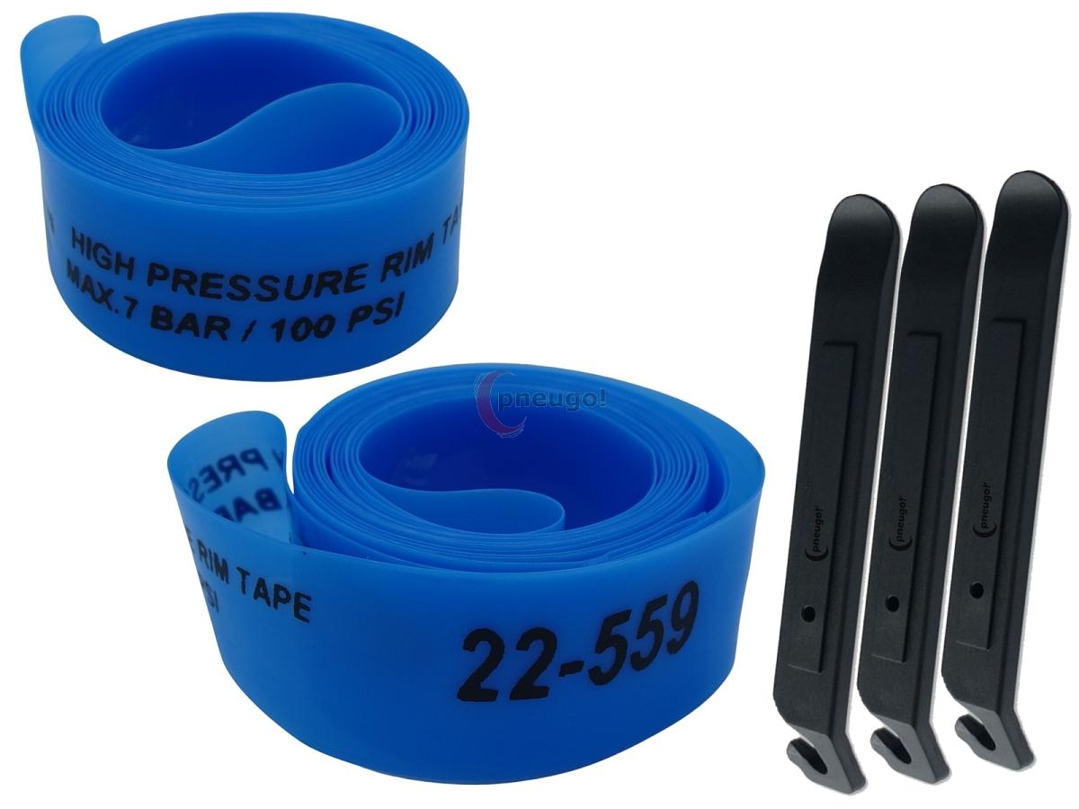 pneugo! Set 2 x Schwalbe Felgenband Super HP 26 Zoll 22-559 (Breite: 22mm Durchmesser: 559mm) + 3 Reifenheber