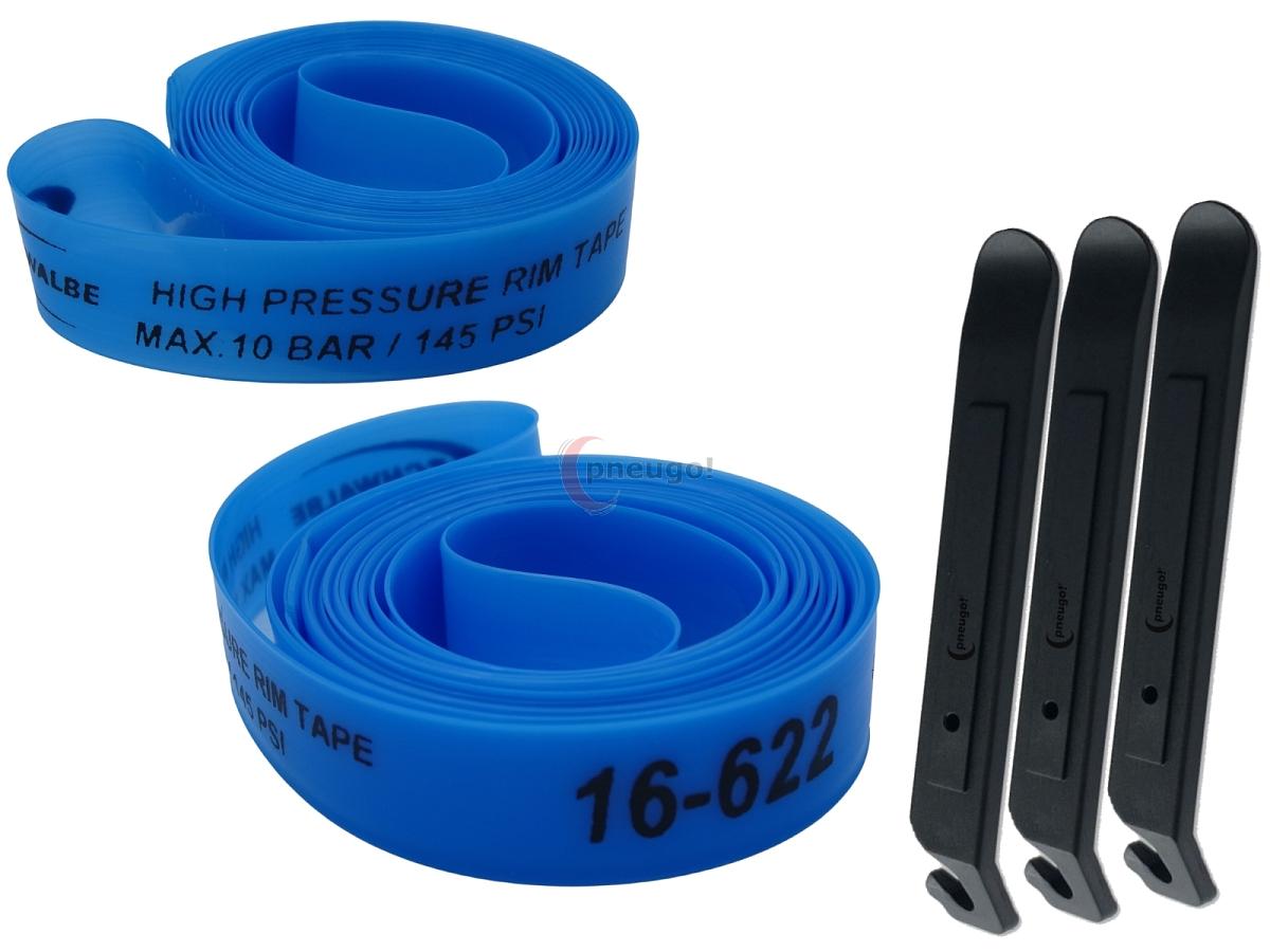 pneugo! Set 2 x Schwalbe Felgenband Super HP 28 Zoll 16-622 (Breite: 16mm Durchmesser: 622mm) + 3 Reifenheber