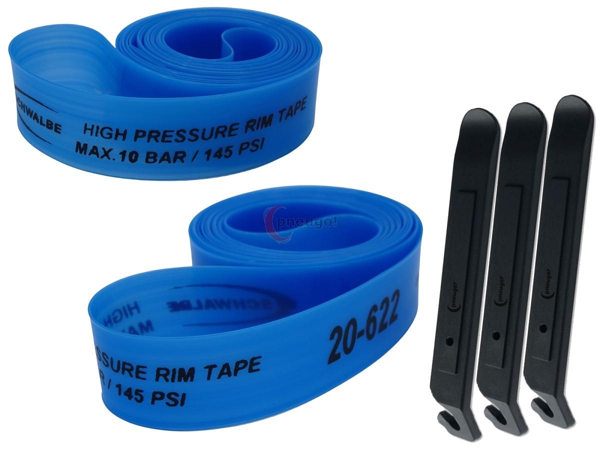 pneugo! Set 2 x Schwalbe Felgenband Super HP 28 Zoll 20-622 (B: 20mm D: 622mm) + 3 Reifenheber