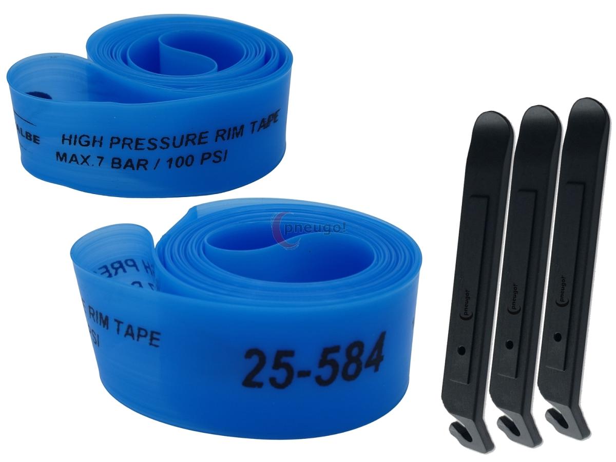 pneugo! Set 2 x Schwalbe Felgenband Super HP 27.5 Zoll 25-584 (Breite: 25mm Durchmesser: 584mm) + 3 Reifenheber