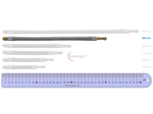 1 x  Stück hochflexible Ventilverlängerung Metallummantelung Länge: 300mm