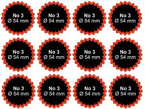 12 x Rema Tip-Top Schlauchflicken Nr. 3 Ø54mm Rotrand für Auto, Traktor, LKW