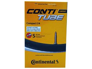 1x Fahrradschlauch Continental Compact 24 24 Zoll 32-507/47-554 Sclaverand-Ventil 42mm +3x Conti Reifenheber +pneugo! Reparatur-Kit