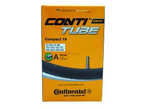 1x Fahrradschlauch Continental Compact 16 16 Zoll 32-305/47-349 Auto-Ventil 34mm +3x Conti Reifenheber +pneugo! Reparatur-Kit