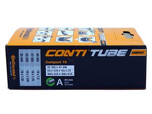 4x Fahrradschlauch Continental Compact 16 16 Zoll 32-305/47-349 Auto-Ventil 34mm +3x Conti Reifenheber +pneugo! Reparatur-Kit