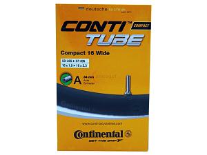 1x Fahrradschlauch Continental Compact 16 Wide 16 Zoll 50-305/57-305 Auto-Ventil 34mm +3x Conti Reifenheber +pneugo! Reparatur-Kit