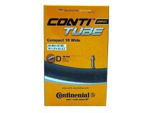 2x Fahrradschlauch Continental Compact 16 Wide 16 Zoll 50-305/57-305 Dunlop-Ventil 26mm +3x Conti Reifenheber +pneugo! Reparatur-Kit