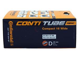 3x Fahrradschlauch Continental Compact 16 Wide 16 Zoll 50-305/57-305 Dunlop-Ventil 26mm +3x Conti Reifenheber +pneugo! Reparatur-Kit