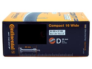 4x Fahrradschlauch Continental Compact 16 Wide 16 Zoll 50-305/57-305 Dunlop-Ventil 26mm +3x Conti Reifenheber +pneugo! Reparatur-Kit