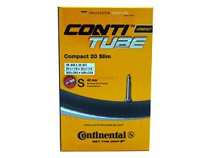 Fahrradschlauch Continental Compact 20 Slim 20 Zoll 28-406/32-440 Sclaverand-Ventil 42mm