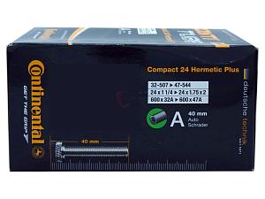 2x Fahrradschlauch Continental Hermetic Plus Compact 24 24 Zoll 32-507/47-544 Auto-Ventil 40mm +3x Conti Reifenheber +pneugo! Reparatur-Kit