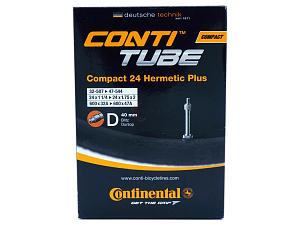 2x Fahrradschlauch Continental Hermetic Plus Compact 24 24 Zoll 37-540/47-507 Dunlop-Ventil 40mm +3x Conti Reifenheber +pneugo! Reparatur-Kit