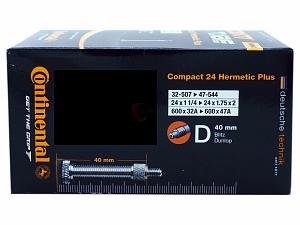 Fahrradschlauch Continental Hermetic Plus Compact 24 24 Zoll 37-540/47-507 Dunlop-Ventil 40mm