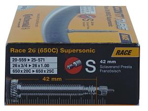 4x Fahrradschlauch Continental Race 26 Supersonic 26 Zoll 20-559/25-571 Sclaverand-Ventil 42mm +3x Conti Reifenheber +pneugo! Reparatur-Kit