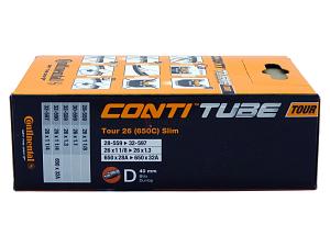 1x Fahrradschlauch Continental Tour-26 Slim 26 Zoll 28-559/32-597 Dunlop-Ventil 40mm +3x Conti Reifenheber +pneugo! Reparatur-Kit