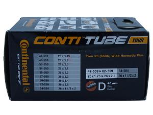 Fahrradschlauch Continental Hermetic Plus Tour 26 Wide 26 Zoll 47-559/62-559 Dunlop-Ventil 40mm