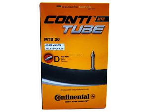 1x Fahrradschlauch Continental MTB 26 26 Zoll 47-559/62-559 Dunlop-Ventil 40mm +3x Conti Reifenheber +pneugo! Reparatur-Kit