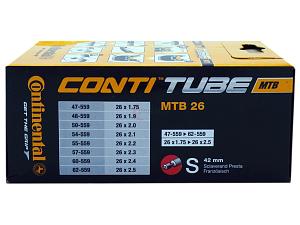 4x Fahrradschlauch Continental MTB 26 26 Zoll  Sclaverand-Ventil 42mm +3x Conti Reifenheber +pneugo! Reparatur-Kit