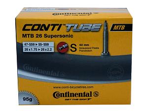 4x Fahrradschlauch Continental MTB 26 Supersonic 26 Zoll 47-559/55-559 Sclaverand-Ventil 42mm +3x Conti Reifenheber +pneugo! Reparatur-Kit