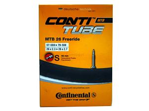 1x Fahrradschlauch Continental MTB 26 Freeride 26 Zoll 57-559/70-559 Sclaverand-Ventil 42mm +3x Conti Reifenheber +pneugo! Reparatur-Kit