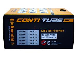 3x Fahrradschlauch Continental MTB 26 Freeride 26 Zoll 57-559/70-559 Sclaverand-Ventil 42mm +3x Conti Reifenheber +pneugo! Reparatur-Kit