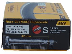 2x Fahrradschlauch Continental Race 28 Supersonic 28 Zoll 20-622/25-630 Sclaverand-Ventil 42mm +3x Conti Reifenheber +pneugo! Reparatur-Kit