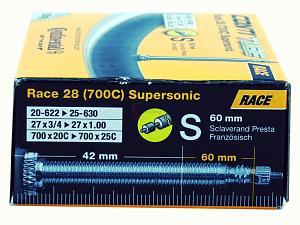 Fahrradschlauch Continental Race 28 Supersonic 28 Zoll 20-622/25-630 Sclaverand-Ventil 60mm