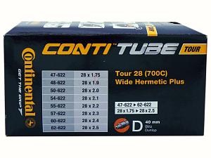 2x Fahrradschlauch Continental Hermetic Plus Tour 28 Wide 28 Zoll 47-622/62-622 Dunlop-Ventil 40mm +3x Conti Reifenheber +pneugo! Reparatur-Kit