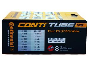 4x Fahrradschlauch Continental Tour 28 Wide 28 Zoll 47-622/62-622 Sclaverand-Ventil 42mm +3x Conti Reifenheber +pneugo! Reparatur-Kit