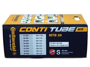 1x Fahrradschlauch Continental MTB 28+29 Zoll 47-622/62-622 Sclaverand-Ventil 42mm +3x Conti Reifenheber +pneugo! Reparatur-Kit