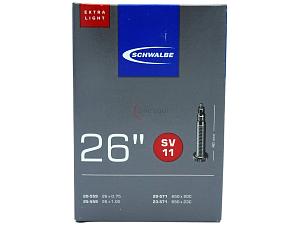 1x Fahrradschlauch Schwalbe SV11 26 Zoll 20-559/25-559 Sclaverand-Ventil 40mm +3x Schwalbe Reifenheber +pneugo! Reparatur-Kit