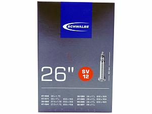 1x Fahrradschlauch Schwalbe SV12 26 Zoll 32-590/47-584 Sclaverand-Ventil 40mm +3x Schwalbe Reifenheber +pneugo! Reparatur-Kit