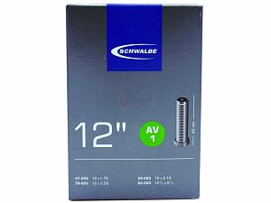 1x Fahrradschlauch Schwalbe AV1 12 Zoll 47-203/62-603 Auto-Ventil 40mm +3x Schwalbe Reifenheber +pneugo! Reparatur-Kit