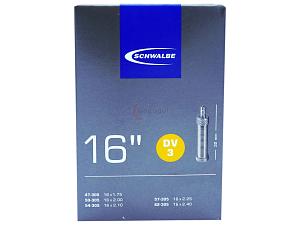 1x Fahrradschlauch Schwalbe DV3 16 Zoll 47-305/62-305 Dunlop-Ventil 32mm +3x Schwalbe Reifenheber +pneugo! Reparatur-Kit