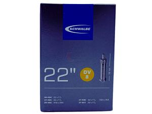 4x Fahrradschlauch Schwalbe DV8 22 Zoll 28-490/44-484 Dunlop-Ventil 32mm +3x Schwalbe Reifenheber +pneugo! Reparatur-Kit