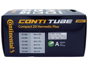 4x Fahrradschlauch Continental Hermetic Plus Compact 20 20 Zoll 35-406/47-406 Auto-Ventil 40mm +3x Conti Reifenheber +pneugo! Reparatur-Kit