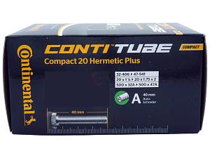 1x Fahrradschlauch Continental Hermetic Plus Compact 20 20 Zoll 35-406/47-406 Auto-Ventil 40mm +3x Conti Reifenheber +pneugo! Reparatur-Kit