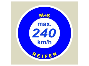 Geschwindigkeitsaufkleber 2 x Geschwindigkeitsaufkleber SpeedMax Vmax Aufkleber max. 240 km/h Rund 3cm für Winterreifen , M&S Reifen